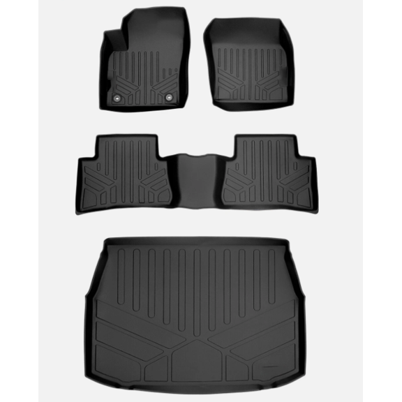 Fit For 2018-2022 C-HR 2 Row Floor Mat Set & Cargo Liner Black