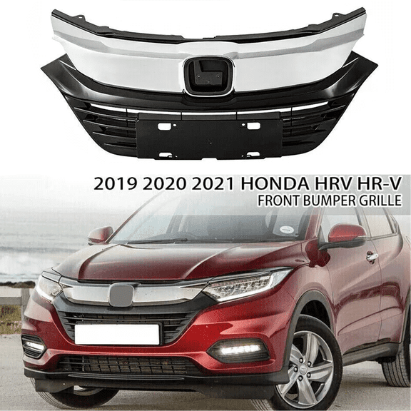 Fit For 2019 2020 2021 Honda HRV HR-V Front Bumper Radiator Chrome Grille Grill