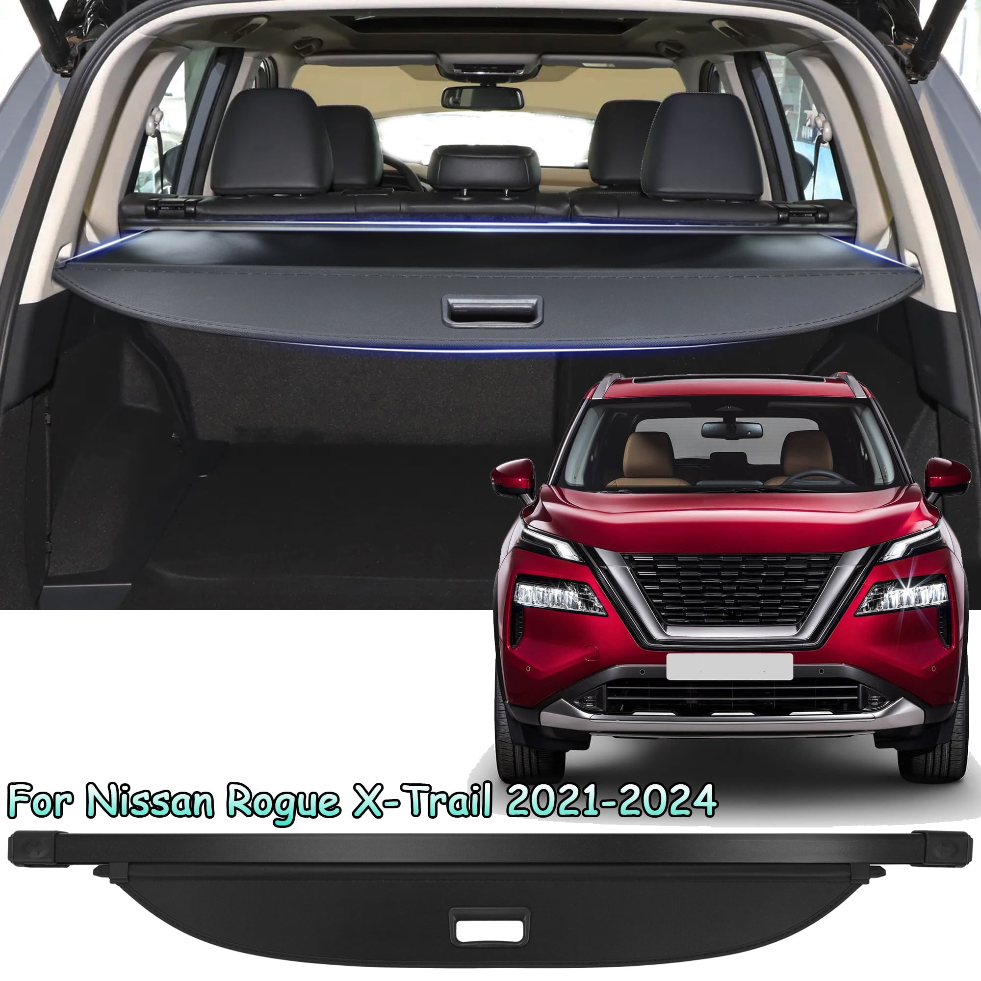 Mrivgoa Retractable Cargo Cover For 2014-2020 Nissan Rogue – Trunk Luggage Shade, Black
