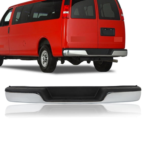 Fit For 96-23 Chevy Express / GMC Savana Steel Rear Step Bumper Chrome 25962249