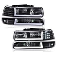 thumbnail image 1 of Fit For 99-02 Chevy Silverado 1500 2500 HD LED DRL Headlight+Bumper Signal Lamps, 1 of 3