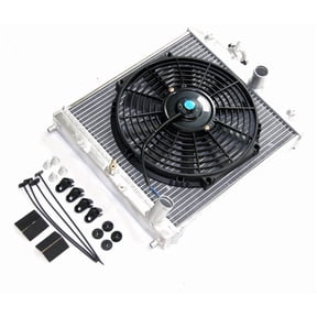 2 Row Aluminum Half Size M/T 12 Inch Fans Black Radiator Fit For Acura Integra DC 1994-2001