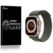Fit For Apple Watch Ultra 2022 [3-Pack BISENTEK] Screen Protector Tempered Glass, 9H Hardness, Anti-Scratch, Anti-Shock, Bubble Free, Shatterproof