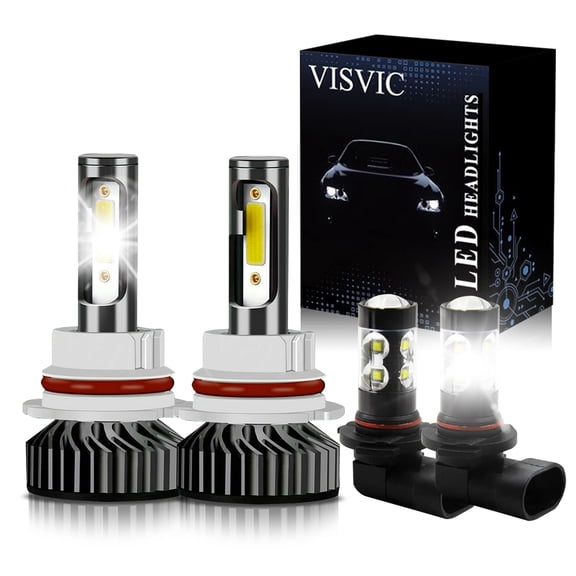 Fit For ForD F 250 (1999-2004) 9007 High/Low Beam LED Headlight Bulbs + 9145 LED Fog Light Bulbs, Super Bright LED Headlights Conversion Kit 6000K Cool White, CSP Chips,Pack of 4, Headlight Bulbs