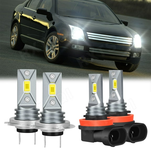 Fit For Ford Fusion 2006-2018 LED Headlight Bulbs,H7 High Beam and H11 Low Beam ,Pack of 4