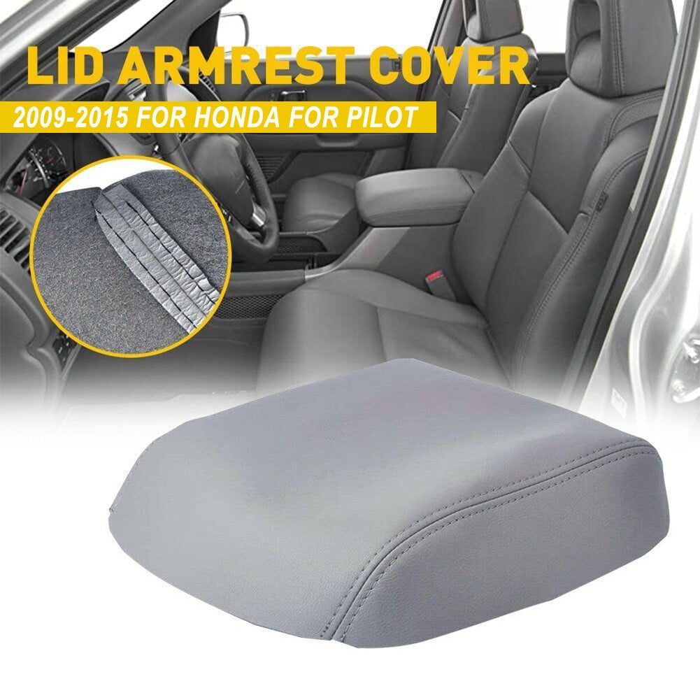 Leather Armrest Cover Set For Honda Pilot 2009-2015 – Black Microfiber – 3 Pieces
