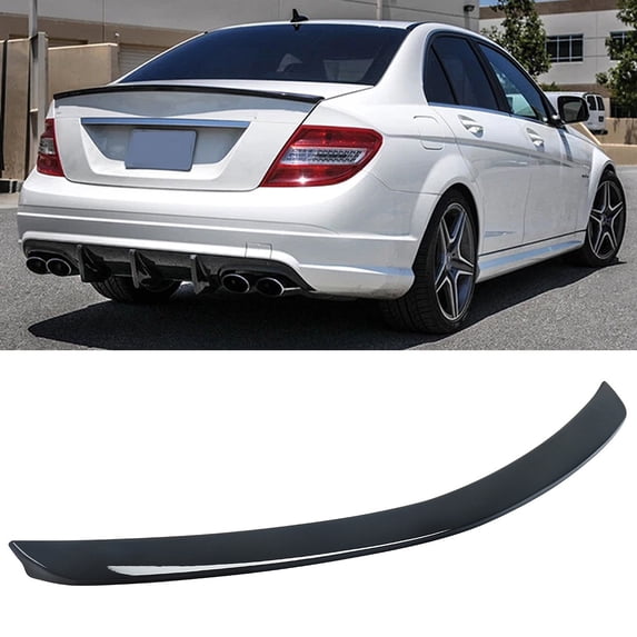 Fit For Mercedes Benz W204 C250 C300 2008-2014 Trunk Spoiler AMG Style Gloss Black