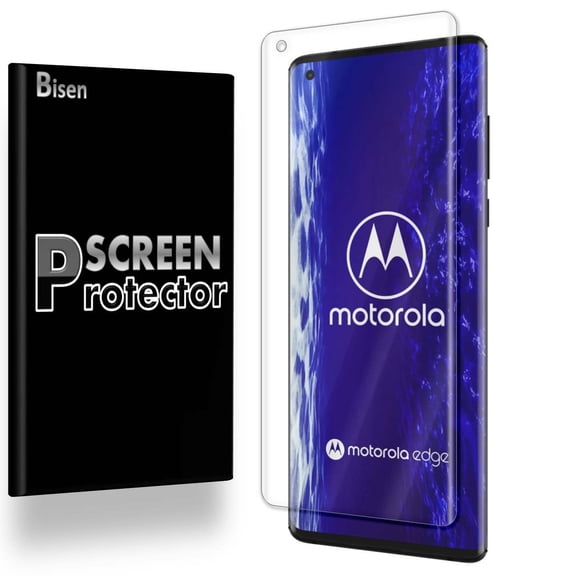 Fit For Motorola Edge [2-Pack BISEN] Ultra Clear [Full Cover] Screen Protector, Anti-Scratch, Anti-Shock