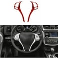 thumbnail image 1 of Fit For Nissan Rogue Red Carbon Fiber Steering Wheel Frame Cover Trim 2014-2016, 1 of 3