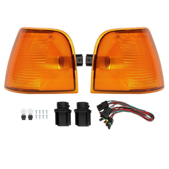 Fit For Peterbilt 377 Trucks Turn Signal Corner Lights w/Bulbs & Wiring Kit
