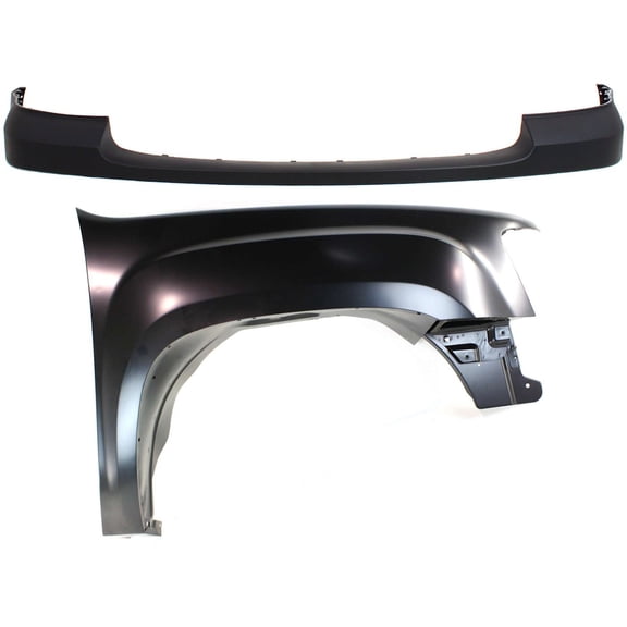 Fit For Sierra 1500 2007-2013 Front Bumper Cover Kit 2pc with Fender