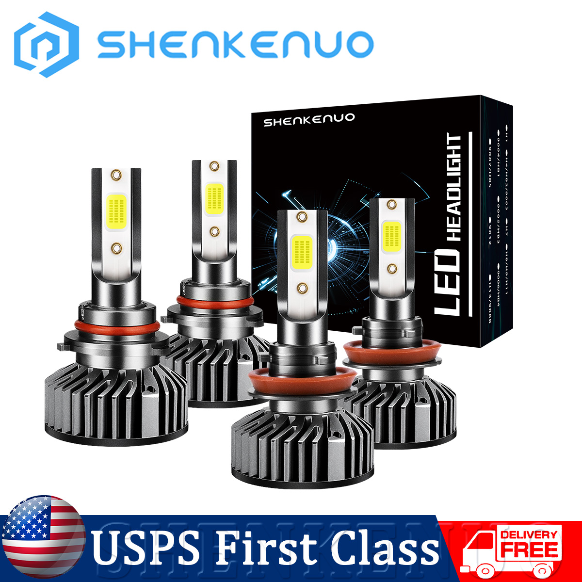 LED Headlight Bulbs Combo Kit - Compatible With Toyota Sienna 2011-2020 (HB3/9005 High, H11 Low, H11 Fog), 6500K White, 600% Brighter, Pack Of 6