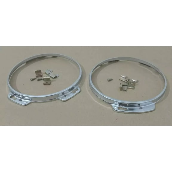 Fit For Suzuki Samurai SJ Headlight Head Lamp Chrome Bezel Ring Rim Set Pair