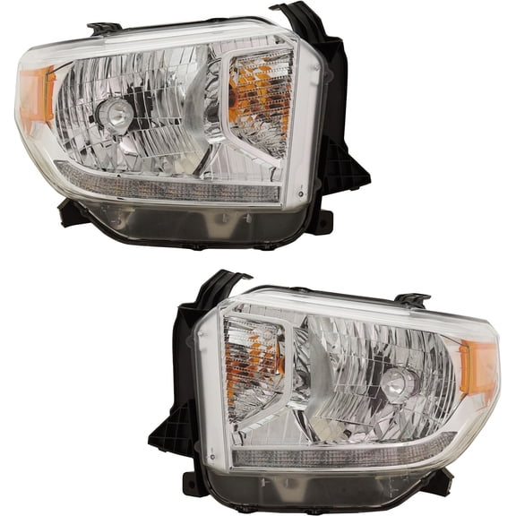 Fit For Toyota Tundra 2014-17 Left and Right Headlight Set With Bulb 2Pc