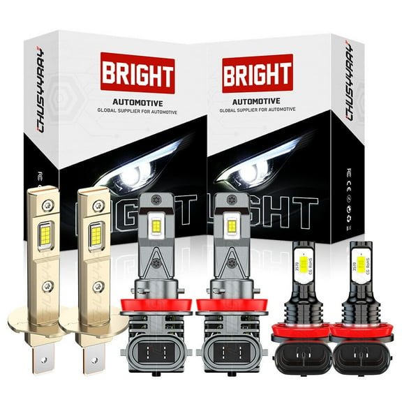 Fit Ford Fiesta 2014-2016 LED Headlights High Low+Fog Light 6x Bulbs H1+H11+H11