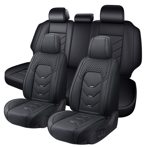 Fit for Ford Ranger 2019, Black Car Seat Covers, Faux Leather Full Set of 5 Seats Adjustable Split Rear Seat Protect and Upgrade Seats, Only for Crew Cab and XLT,XL,LARIAT, Pet Car Seat Covers