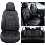 Fit for Ford Ranger 2019, Perforated Quilted Leather 5 Seats Full Set Airbag Compatible Protect and Upgrade Seats, Black Car Seat Covers, Only for Crew Cab and XLT,XL,LARIAT, Airbag-Compatible