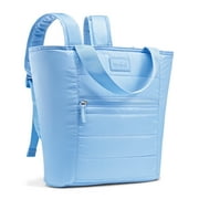 Fit + Fresh 18 Can Soft Insulated Cooler Backpack Tote Bag for Women, Beach and Travel Bag, Blue