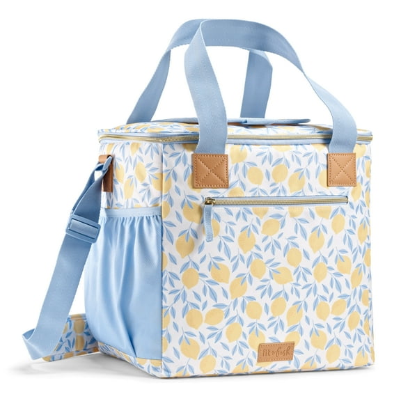 Fit & Fresh, 24-Can Soft Sided Insulated Cooler Bag, Leak Proof, Portable, Travel, Lemon Vines
