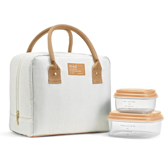 Fit & Fresh 7039CX3357 Bloomington Lunch Bag Kit - Ivory Woven