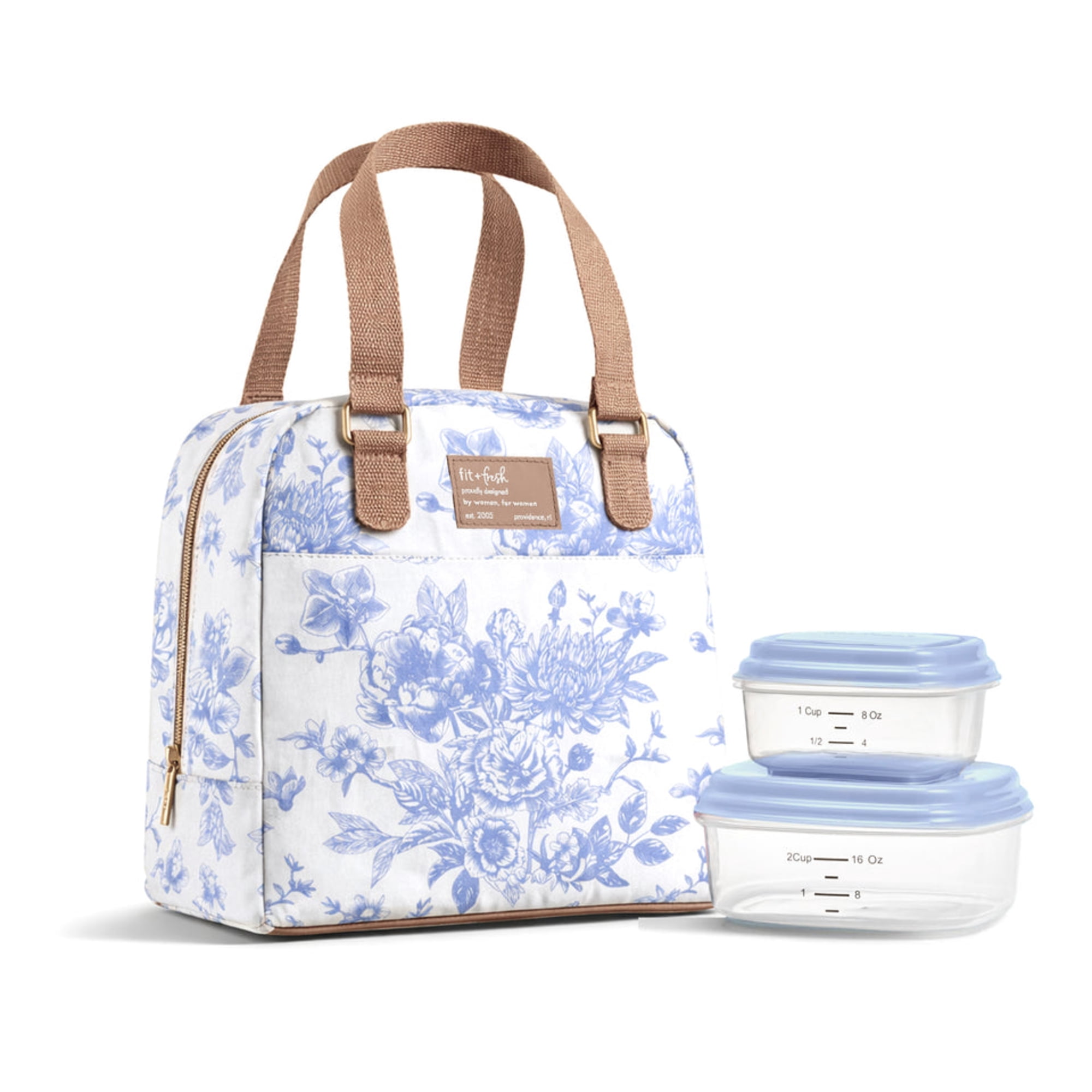 Fit & Fresh 7607CX3708 Minneola Lunch Bag Kit - Cornflower Blue Floral Toile