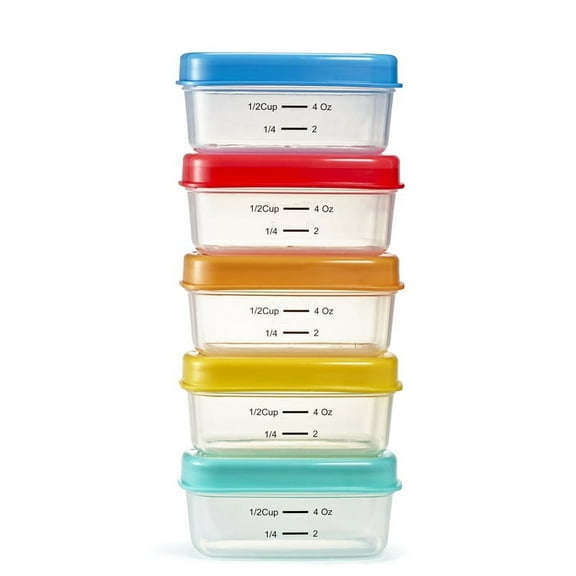 Fit & Fresh 823KFF 1/2 Cup Reusable & Leakproof Lunch Containers Snack Set, Multicolor