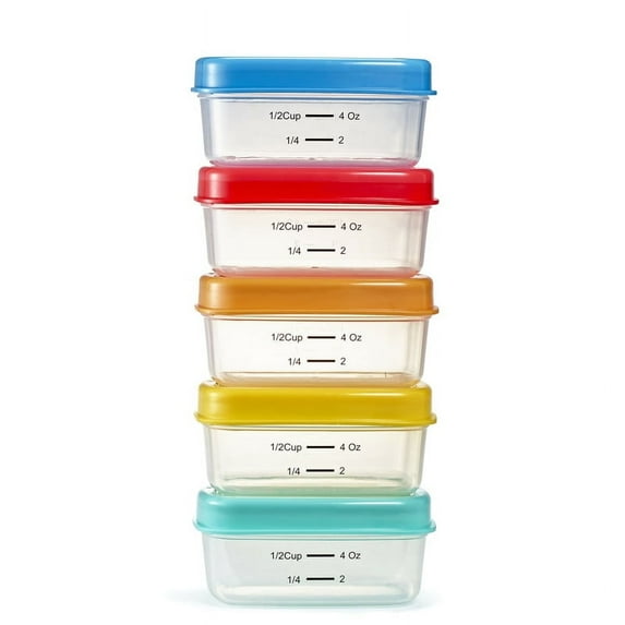 Fit & Fresh 823KFF 1/2 Cup Reusable & Leakproof Lunch Containers Snack Set, Multicolor