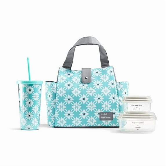 Fit & Fresh Lunch Bag For Women, Insulated Womens Lunch Bag, Westport Bag, Aqua Dogwood