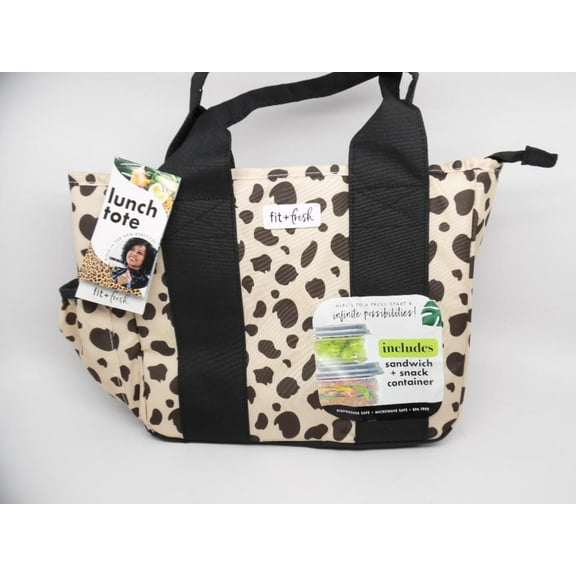 Fit & Fresh Adult Insulated Lunch Bag for Women, Sanibel, Cheetah