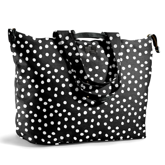 Fit + Fresh All The Things XL Tote Bag, Travel & Overnight Bag, White Dot