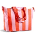 thumbnail image 1 of Fit + Fresh All The Things XL Tote Bag, Travel & Overnight Bag, Pink Stripe, 1 of 8