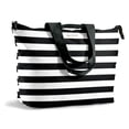 thumbnail image 1 of Fit + Fresh All The Things XL Tote Bag, Travel & Overnight Bag, Black Stripe, 1 of 11