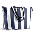 thumbnail image 1 of Fit + Fresh All The Things XL Tote Bag, Travel & Overnight Bag, Navy Stripe, 1 of 8