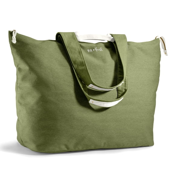 Fit + Fresh All The Things XL Tote Bag, Travel & Overnight Bag, Olive