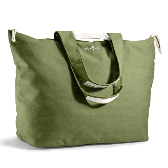 Fit + Fresh All The Things XL Tote Bag, Travel & Overnight Bag, Olive