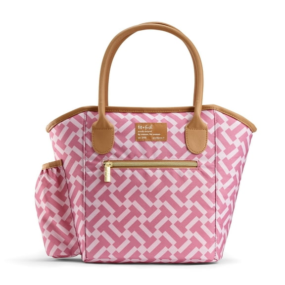 Fit & Fresh Beechwood Lunch Bag for Women, Women's Large Reusable Lunch Tote, Includes Containers and XL Slim Ice, Pink, A Practical Choice for School Lunches and Activities