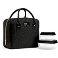 thumbnail image 1 of Fit + Fresh Bloomington Lunch Bag with two containers - Black Leopard Print, 1 of 8