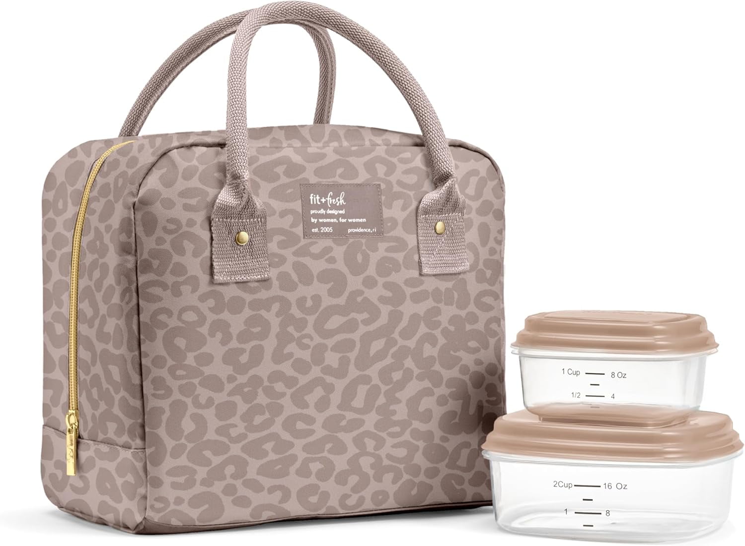 Fit & Fresh 7039CX3829 Bloomington Lunch Bag Kit - Mocha Feline Fine