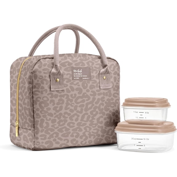 Fit & Fresh 7039CX3829 Bloomington Lunch Bag Kit - Mocha Feline Fine
