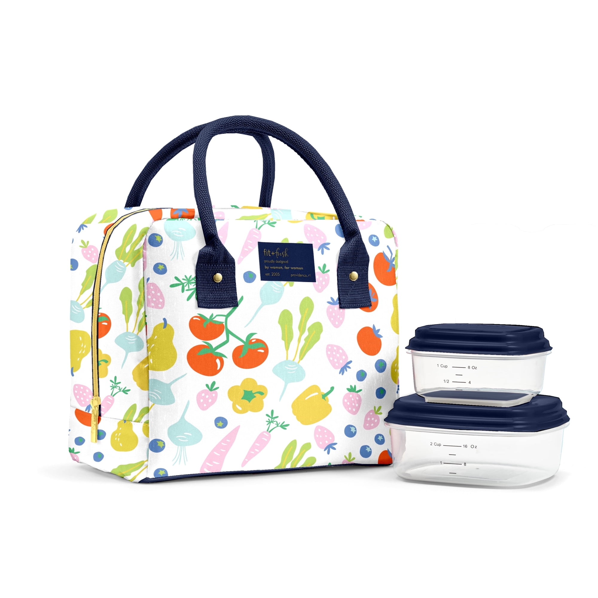 Fit + Fresh Fit + Fresh Bloomington Womens Lunch Bag, Insulated Lunch Box With Containers, Fruits & Veggies