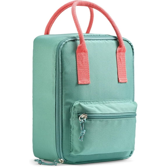 Fit + Fresh Connor Kids Insulated Lunch Tote with Front Zip Pocket, Seafoam Green