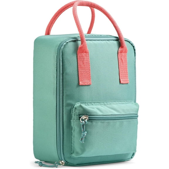 Fit + Fresh Connor Kids Insulated Lunch Tote with Front Zip Pocket, Seafoam Green