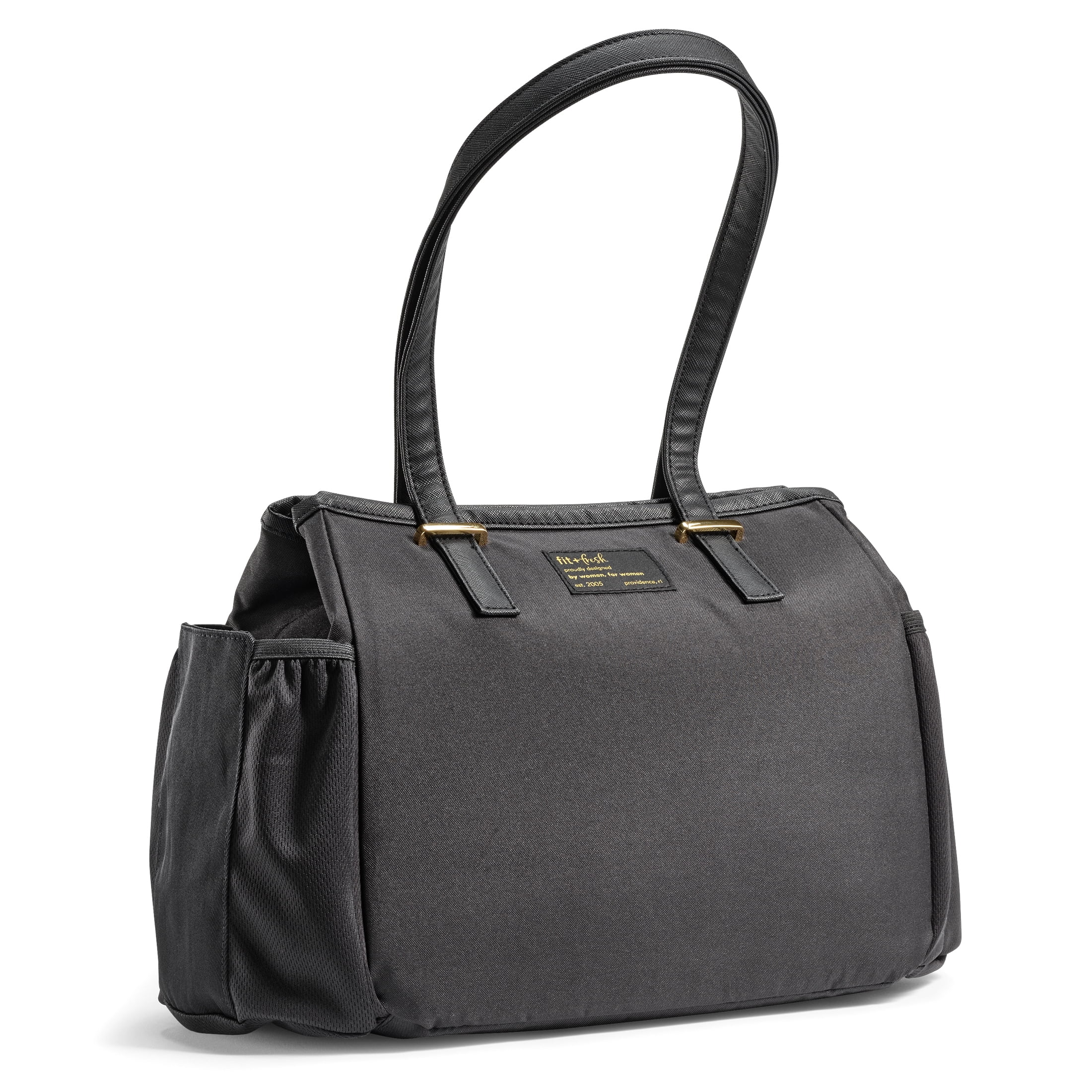 Fit Fresh Lunch Bag for Women Insulated Womens Lunch Bag for Work Stain Resistant Lightweight Large Lunch Box for Women Zipper Copley Black