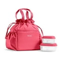 thumbnail image 1 of Fit + Fresh Cromwell Women's Lunch Bag, Cinch Closure Lunch Box With Containers, Watermelon, 1 of 9