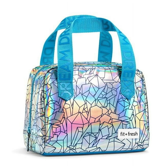 Fit & Fresh Crystal Garden Anastasia Lunch Bag, Iradescent Silver Rainbow
