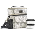 thumbnail image 1 of Fit + Fresh Dual Compartment Lunch Bag For Women, Insulated Lunch Box With Containers, B&W Dot, 1 of 9