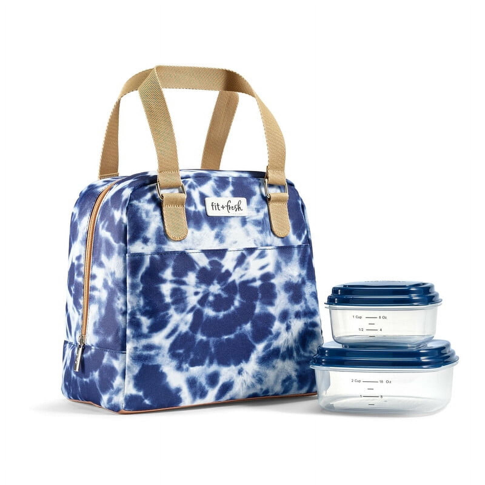 Fit Fresh Fashion Insulated Lunch Bag Kit for Women, Blue