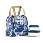 Fit & Fresh Navy Tie Dye Lunch Bag Kit - 1-ct Reusable Insulated Lunchbox