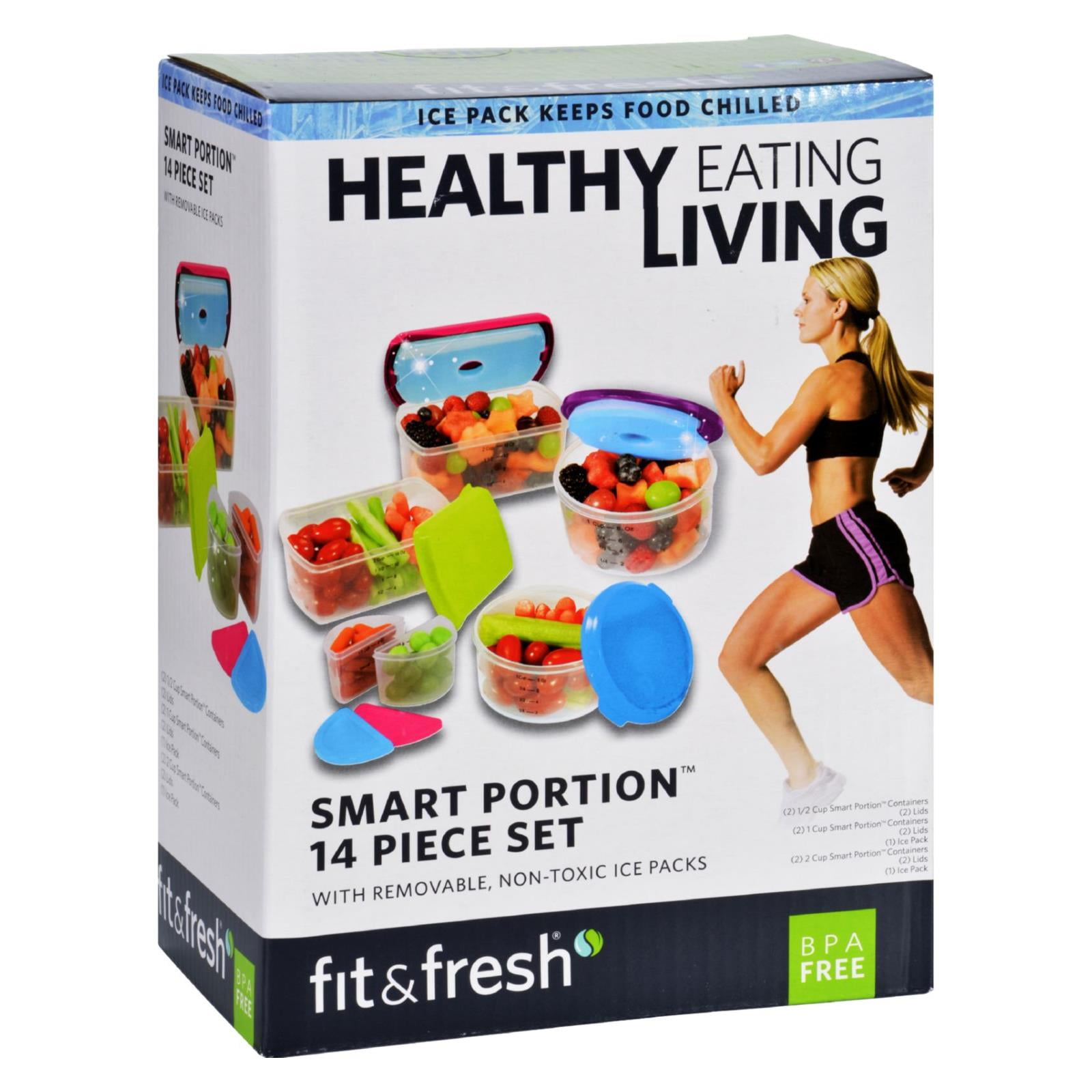 Fit & Fresh Healthy Eating Living Smart Portion 14 Piece Set, Food Storage