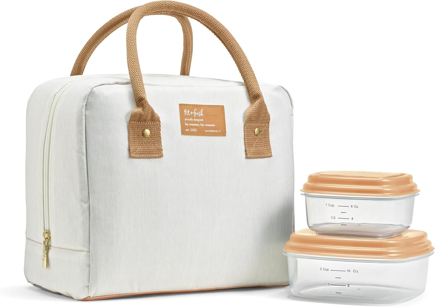 Fit & Fresh 7039CX3357 Bloomington Lunch Bag Kit - Ivory Woven